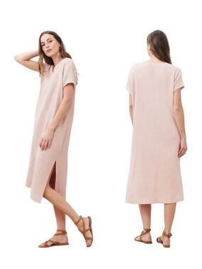 Jenni Kayne Soft Blush Pink Short-Sleeve Maxi Dress Size S V1